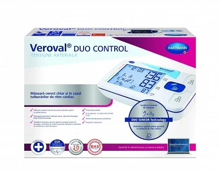 Tensiometru digital de brat Alb Veroval Duo Control manseta M, Hartmann