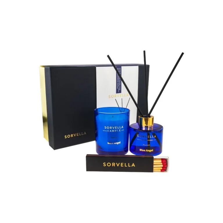 Set Aromatizator 120ml + Lumanare parfumata 170g Blue Angel, Sorvella 