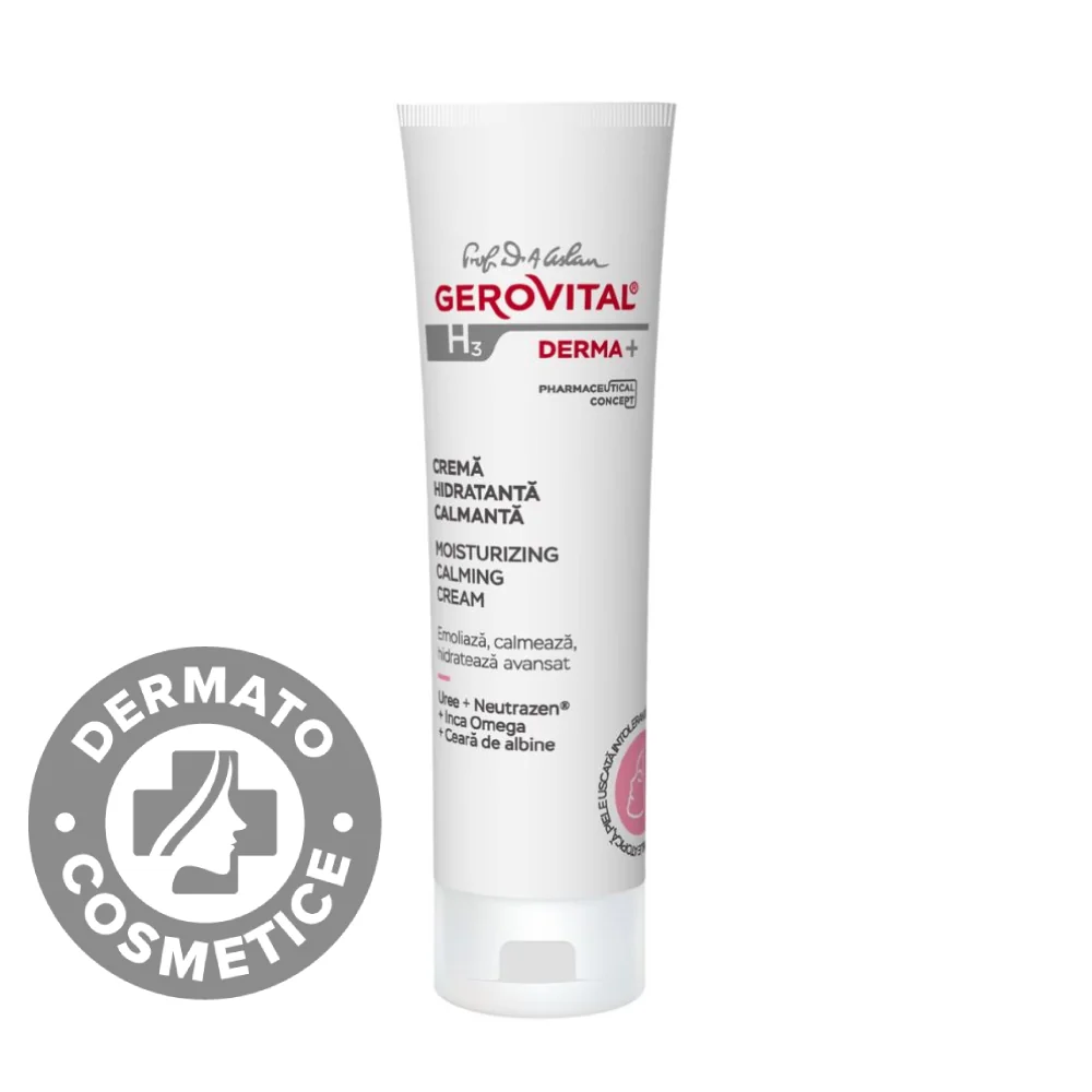 Crema hidratanta calmanta H3 Derma+, 50ml, Gerovital